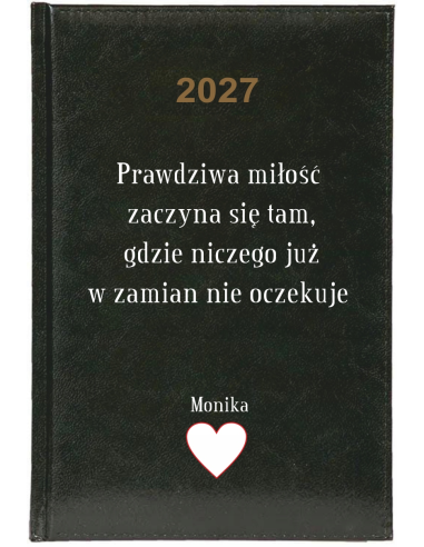 KALENDARZ A5 2027 TYGODNNIOWY KSIĄŻKOWY z nadrukiem Z TWOIM CYTATEM
