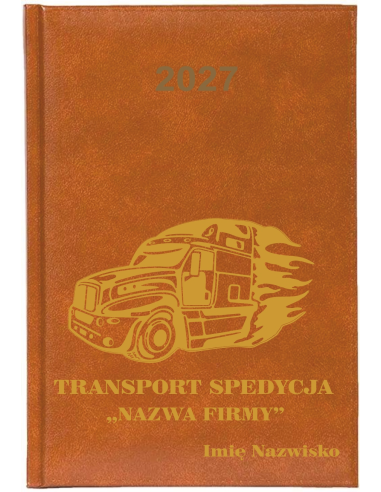 KALENDARZ A5 2027 TYGODNNIOWY z nadrukiem transport spedycja nazwa firmy