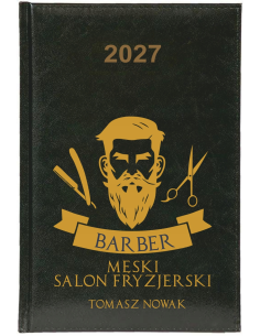 KALENDARZ A5 2027 TYGODNNIOWY z nadrukiem DLA BARBERA FRYZJERA firmowy