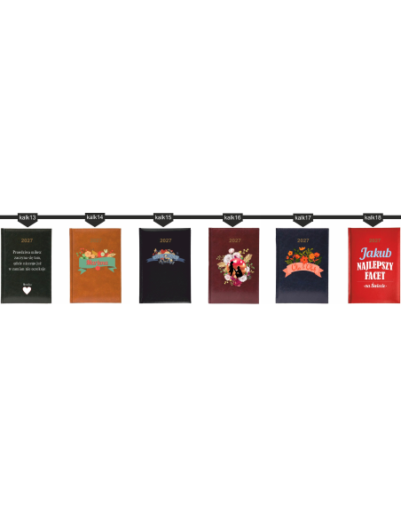 KALENDARZ A5 2027 TYGODNNIOWY KSIĄŻKOWY z nadrukiem Z TWOIM CYTATEM