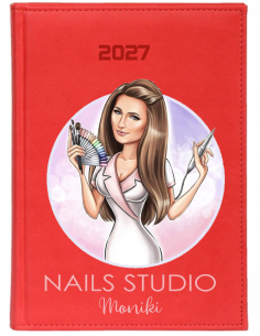 KALENDARZ A4 2027 dzienny książkowy dla stylistki paznokci nails studio