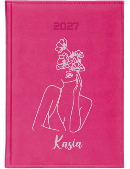 KALENDARZ A4 2027 dzienny książkowy planer z imieniem nadruk uv