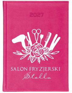 KALENDARZ A4 2027 dzienny książkowy dla fryzjerki salon fryzjerski