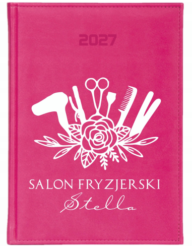 KALENDARZ A4 2027 dzienny książkowy dla fryzjerki salon fryzjerski