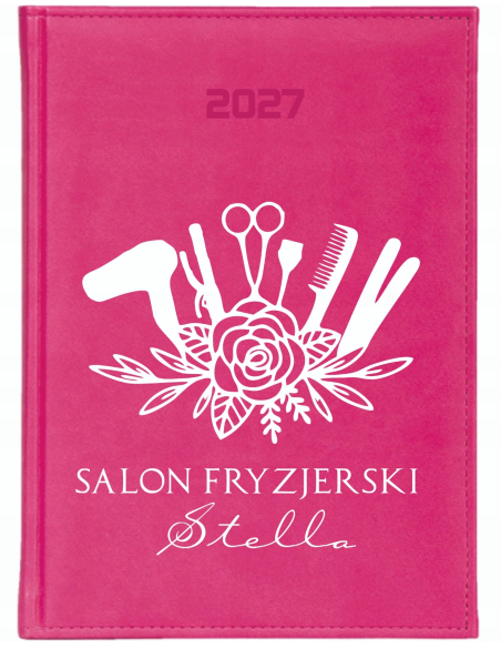 KALENDARZ A4 2027 dzienny książkowy dla fryzjerki salon fryzjerski