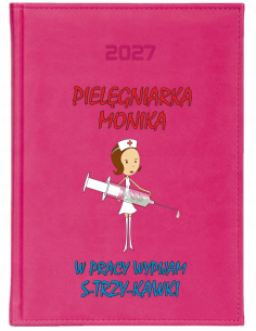 KALENDARZ A4 2027 dzienny książkowy dla pielęgniarki z nadrukiem
