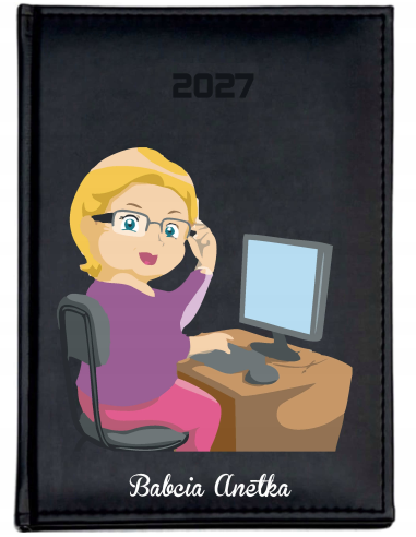 KALENDARZ A4 2027 DZIENNY z nadrukiem DLA BABCI z imieniem