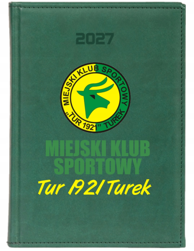 KALENDARZ A6 2027 TYGODNNIOWY dla klubu sportowego z logo napisem grafiką