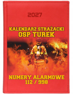KALENDARZ A6 2027 TYGODNNIOWY książkowy dla instytucji OSP straż pożarna