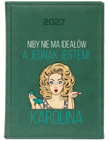 KALENDARZ A6 2027 TYGODNNIOWY książkowy prezent z imieniem dla niej