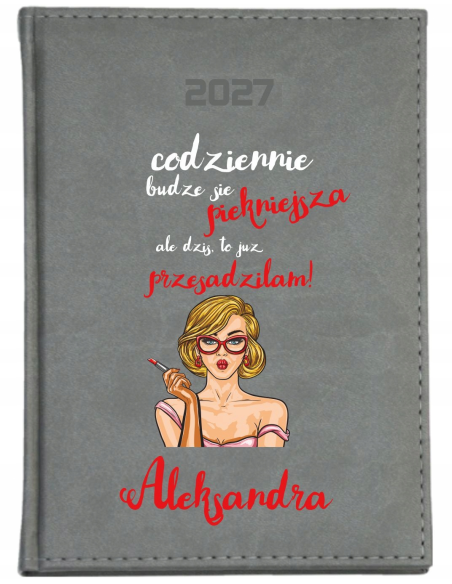 KALENDARZ A6 2027 TYGODNNIOWY terminarz prezent na dzień kobiet + imię