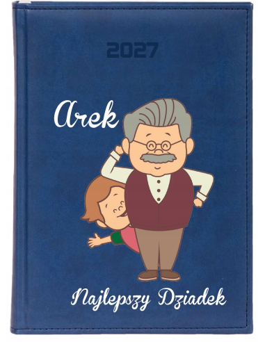 KALENDARZ A6 2027 TYGODNNIOWY z nadrukiem najlepszy dziadek na świecie