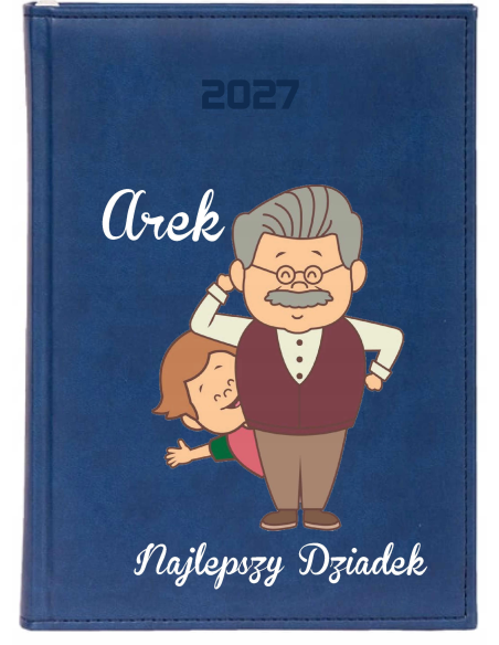 KALENDARZ A6 2027 TYGODNNIOWY z nadrukiem najlepszy dziadek na świecie