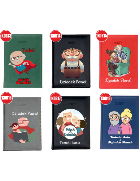 KALENDARZ A6 2027 TYGODNIOWY z nadrukiem DLA BABCI z imieniem