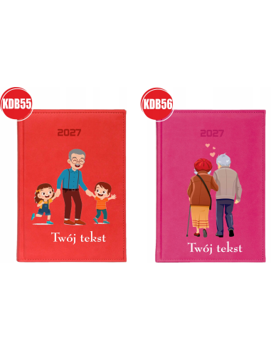 KALENDARZ A6 2027 TYGODNIOWY z nadrukiem DLA BABCI z imieniem