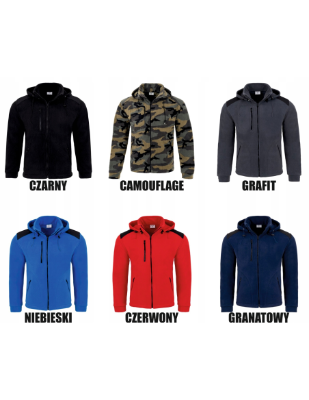Bluza polarowa z odpianym kapturem TWÓJ HAFT LOGO NAPIS firmowa reklamowa