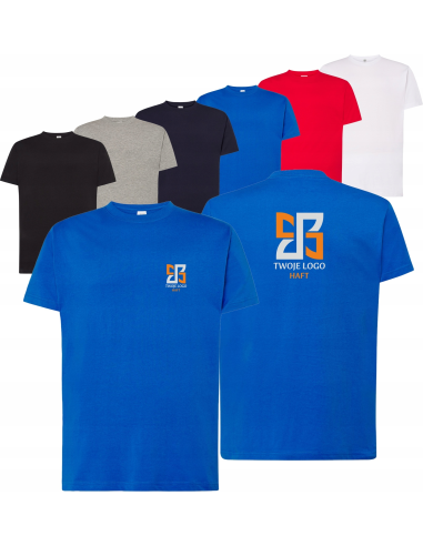 męska KOSZULKA SLIM FIT własny HAFT TWOJE LOGO NAPIS firmowa reklamowa
