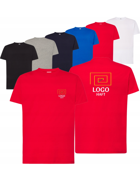 męska KOSZULKA SLIM FIT własny HAFT TWOJE LOGO NAPIS firmowa reklamowa 5szt