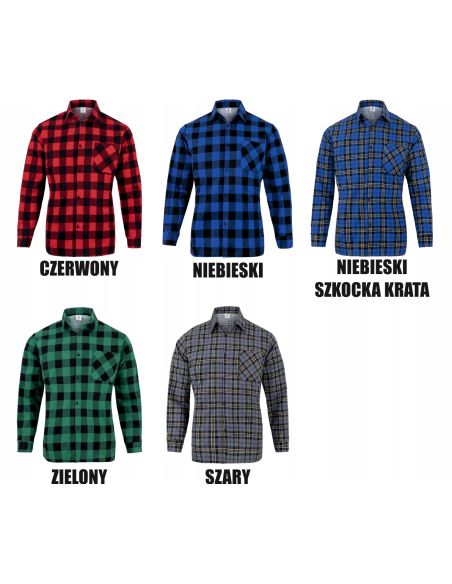 KOSZULA FLANELOWA z TWOIM HAFTEM LOGO GRAFIKA NAPIS firmowa reklamowa