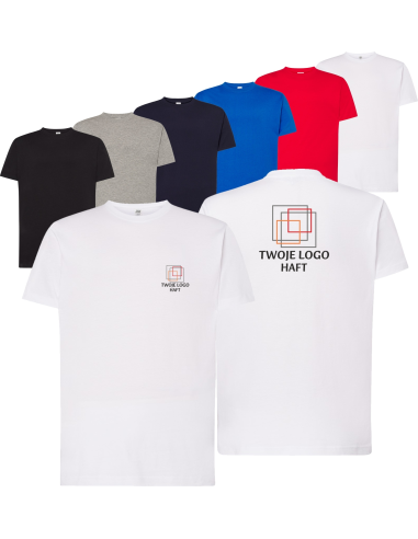 męska KOSZULKA SLIM FIT HAFT TWOJE LOGO NAPIS firmowa reklamowa 10 szt
