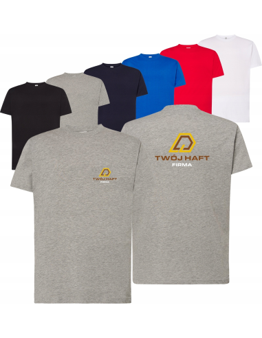 męska KOSZULKA SLIM FIT HAFT TWOJE LOGO NAPIS firmowa reklamowa 20 szt