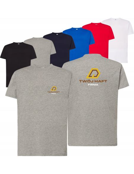 męska KOSZULKA SLIM FIT HAFT TWOJE LOGO NAPIS firmowa reklamowa 20 szt