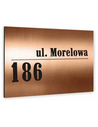 Tablica Adresowa 20x30 cm Numerem Domu Dibond Miedziana