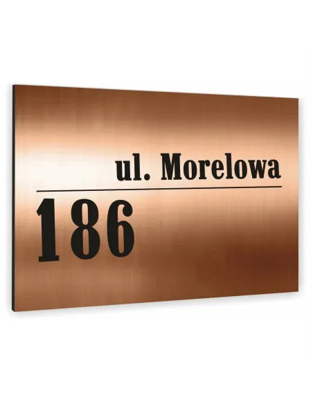 Tablica Adresowa 20x30 cm Numerem Domu Dibond Miedziana