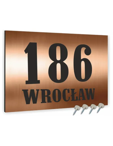 Tabliczka Tablica Adresowa Aluminiowa Miedziana 20x30 cm