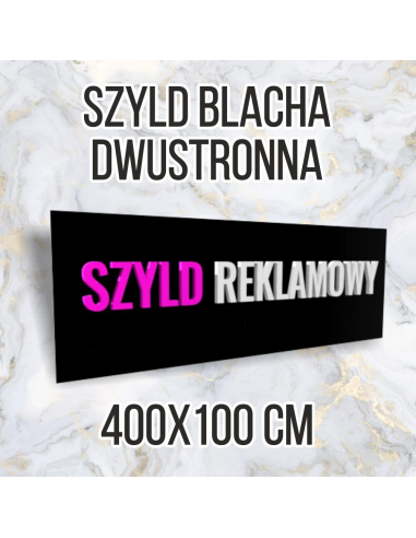 Tablica Reklamowa Szyld Metalowy 400x100 Dwustronny Duże