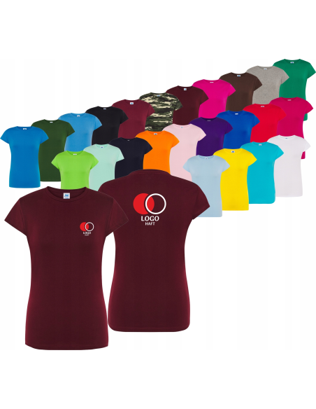 damska KOSZULKA T-shirt HAFT TWOJE LOGO NAPIS firmowa reklamowa 20 szt