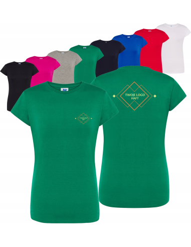 damska KOSZULKA T-shirt WŁASNY HAFT TWOJE LOGO NAPIS firmowa reklamowa