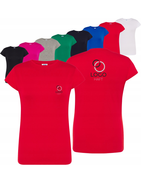 damska KOSZULKA T-shirt WŁASNY HAFT TWOJE LOGO NAPIS firmowa reklamowa 5szt