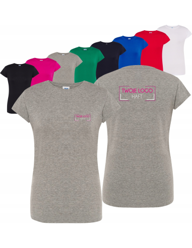 damska KOSZULKA T-shirt WŁASNY HAFT TWOJE LOGO firmowa reklamowa 20 szt