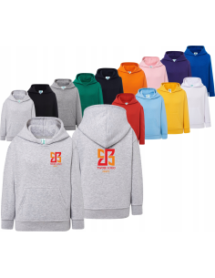 BLUZA dziecięca unisex dresowa włąsny HAFT LOGO NAPIS GRAFIKA reklamowa