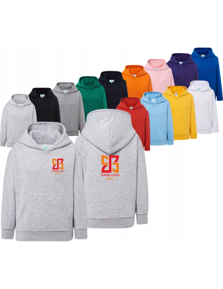 BLUZA dziecięca unisex dresowa włąsny HAFT LOGO NAPIS GRAFIKA reklamowa