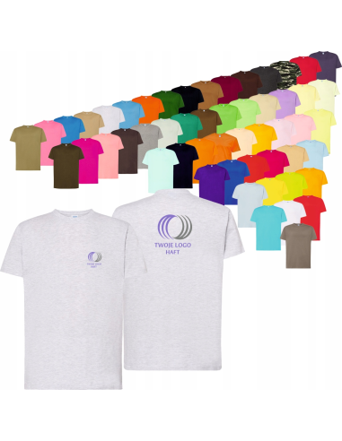KOSZULKA T-SHIRT Z DOWOLNYM HAFTEM firmowa reklamowa LOGO tekst grafika