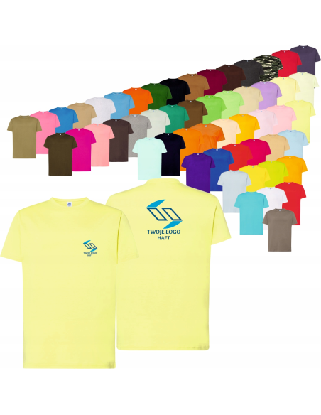 KOSZULKA T-SHIRT DOWOLNY HAFT firmowa reklamowa LOGO tekst grafika 10 szt