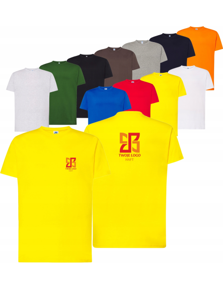 męska KOSZULKA T-SHIRT DOWOLNY HAFT firmowa reklamowa LOGO tekst grafika