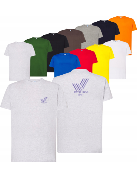 męska KOSZULKA T-SHIRT z HAFTEM firmowa reklamowa LOGO tekst grafika 5 szt