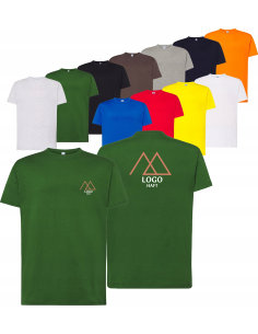 męska KOSZULKA T-SHIRT z HAFTEM firmowa reklamowa LOGO tekst grafika 10 szt