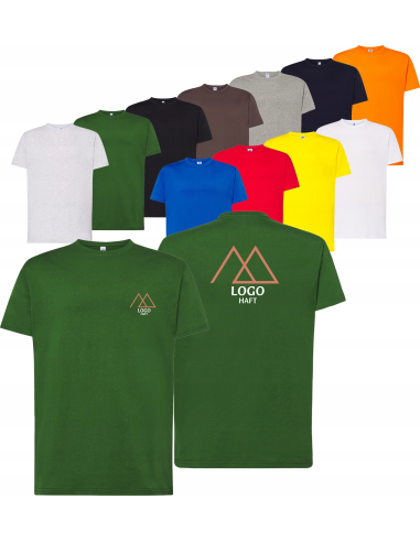 męska KOSZULKA T-SHIRT z HAFTEM firmowa reklamowa LOGO tekst grafika 10 szt