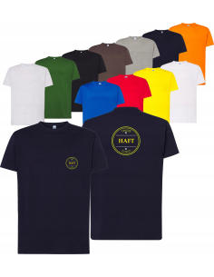 męska KOSZULKA T-SHIRT z HAFTEM firmowa reklamowa LOGO tekst grafika 20 szt