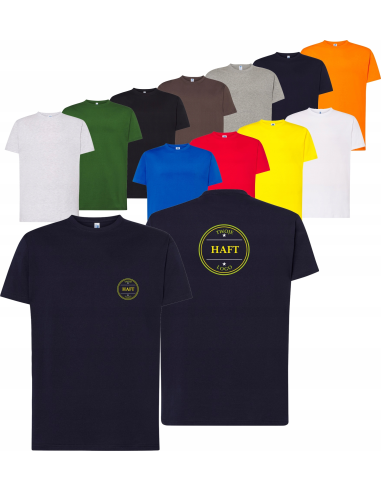 męska KOSZULKA T-SHIRT z HAFTEM firmowa reklamowa LOGO tekst grafika 20 szt