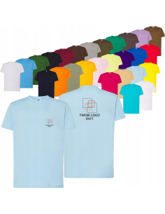 męska KOSZULKA T-SHIRT z HAFTEM firmowa reklamowa LOGO napis grafika