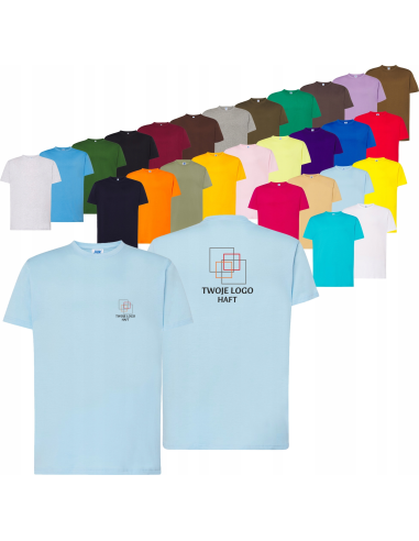 męska KOSZULKA T-SHIRT z HAFTEM firmowa reklamowa LOGO napis grafika