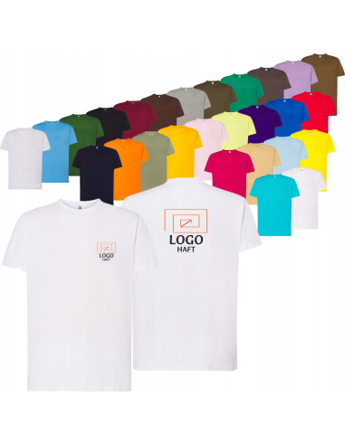 męska KOSZULKA T-SHIRT z HAFTEM firmowa reklamowa LOGO napis grafika 5 szt
