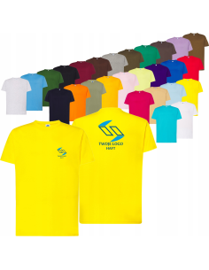 męska KOSZULKA T-SHIRT z HAFTEM firmowa reklamowa LOGO napis grafika 10 szt