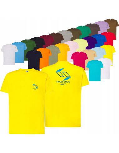 męska KOSZULKA T-SHIRT z HAFTEM firmowa reklamowa LOGO napis grafika 10 szt