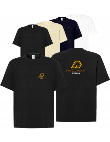 męska KOSZULKA oversize T-SHIRT z własnym HAFTEM LOGO firmowa reklamowa